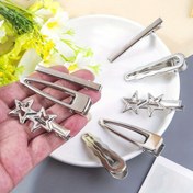 Resim 8 parça/set Kore Metal Geometrik Saç Pençesi Tüp Şık Saç Tokası Yengeç Boş Saç Tokası Kadın Saç Aksesuarları 