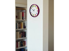 Resim Akıllı Durak 36 cm Pembe Çocuk Odası Duvar Saati 