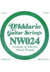 Resim Daddario Nw024 Elektro Ve Akustik Tek Tel Nickel Wound, Re , . 