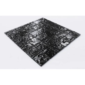 Resim MozaiKristaL Mutfak Tezgah Arası, Banyo, Havuz, Sauna, Spa ve Yaşam Alanlarının Tüm Yüzeyleri Için Kaya Desenli Yüzeyli, 30X30 cm Fileli Siyah Kristal Cam Mozaik. ( 1 m2 fiyatıdır ) 