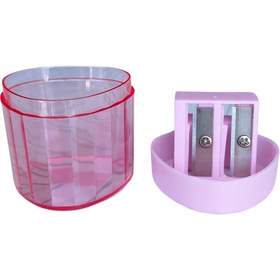 Resim Mikro Çift Delikli Üçgen Kapaklı Kalemtıraş Pembe 1'li 