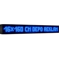 Resim Depo Tabela Reklam Mavi Kayan Yazı LED Tabela 16 x 160 cm Tek Taraflı Depo Reklam Tabela 