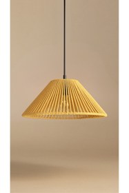 Resim BOHEM SANATIM El Yapımı Makrome Avize - Bohem Rustik Salon, Yatak Odası, Çocuk Odası Avize 40 CM (HARDAL) 