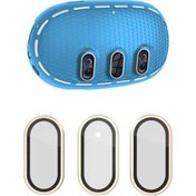 Resim Pazly Meta Quest 3 Kılıf + Tempered Glass Lens Film - Mavi/altın, Vr Kulaklık Aksesuarları Mavi / Altın 