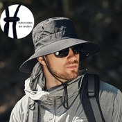 Resim 1 Adet Yazlık Güneş Şapkası - Erkek ve Kadın için Geniş Kenarlı Kova Şapka, Hafif Nefes Alabilir File, Ayarlanabilir Çene İpi, %100 Polyester, Siyah Plaj, Seyahat, Bahçe, Yürüyüş, Tatil, Piknik, Güneş Koruma Başlığı, Çok Amaçlı Baş Aksesuarı 