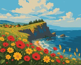 Resim Sayılarla Boyama Seti - Kıyı Çiçeği - 80x100 