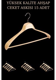 Resim Ceket Elbise Askısı Ahşap 44 Cm Yüksek Kalite Takım Elbise Kıyafet Askısı 15 Adet Diğer 