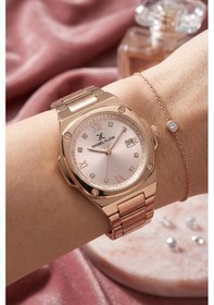 Resim Daniel Klein Dke.1.13947.7 Modern Oval Kare Kasa Takvimli Çelik Kordonlu Kadın Kol Saati Rose Gold 