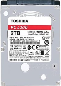 Resim Toshiba L200 2TB 2.5” Dahili HDD – 5400RPM, 128MB Cache, HDWL120UZSVA 