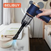 Resim Belibuy Taşınabilir El Tipi Vakum Temizleyici, Çift Fonksiyonlu Üfleme ve 5KPa Emiş Gücü ile USB Şarj Edilebilir, 80dB Gürültü Seviyesinde Sessiz Çalışma, 0-200W Nominal Güç Aralığı, Düz Nozul ve Yarık Alet Kiti Dahil, Araç Bakımı için Aksesuar Seti İçerir 