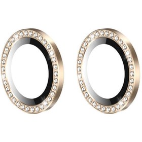 Resim RXP Iphone 11 / Iphone 12 Mini/ Iphone 12 Uyumlu Gold Taşlı Kamera Lensi Koruma 