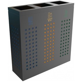 Resim 3'Lü Paslanmaz Metal Sıfır Atık Kutusu 