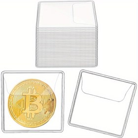Resim 100 Adet Şeffaf PVC Madeni Para Kılıfları - Bitcoin, Koleksiyonluk Madeni Paralar & Banknotlar için Tek Cep Madeni Para Tutucular - Para Koleksiyoncuları için Dayanıklı Plastik Koruyucular, Madeni Para Koleksiyonu Depolama | Şeffaf Tasarım | Net Görünürlük Depolama, Koleksiyoncular için Madeni Para Tutucular 