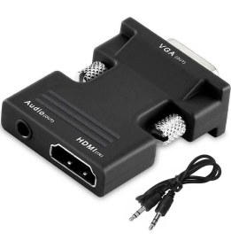 Resim Maxgo 2163 Ses Destekli HDMI to VGA Kablo Çevirici Dönüştürücü Uyumlu Cihazlar İçin 