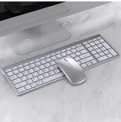 Resim 109 Üç Modlu Kablosuz Bluetooth Klavye Fare Seti Gümüş 