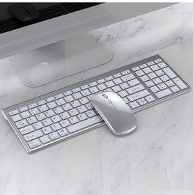 Resim 109 Üç Modlu Kablosuz Bluetooth Klavye Fare Seti Gümüş 