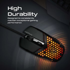 Resim Vertux Katana Siyah - Oyuncu Mouse 6 Düğmeli Altıgen Kablolu Rgb 6400 Dpı LED 