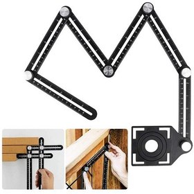 Resim Çok Fonksiyonlu Alüminyum Delik Ayarlayıcı Şablon Cetveli 6 Yön 