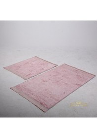 Resim Nova Pembe 2'li Kaymaz Tabanlı Banyo Paspası Seti Klozet Takımı Pembe 