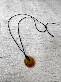 Resim Doğal Taş Dünyası Yosunlu Akik Doğal Taş Kolye Sürpriz Hediyeli AAA Kalite Makrome Kapama 
