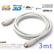 Resim Hdmi Kablo 4K 3Mt Ultra Hd 4K 60Hz 2160P Yüksek Hızlı Kablo Beyaz 