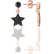 Resim Gümüş Siyah Taşlı Yıldız Modeli Küpe N11.49922 