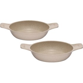 Resim Thermoad 2'li Güveç Sahan Seti Granit Döküm Tava Seti 20CM 22CM - Vizon 