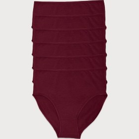 Resim Malabadi Kadın Bordo 6 Lı Paket Modal Yüksek Bel Slip Külot 1955 Bordo 