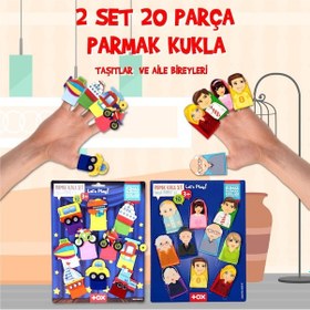 Resim 2 Set 20 Parça Tox Taşıtlar ve Aile Bireyleri Parmak Kukla T751 