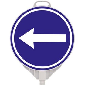 Resim Hayat Trafik Sola Mecburi Yön Yuvarlak Ultra Levha Tek Taraf Baskı 