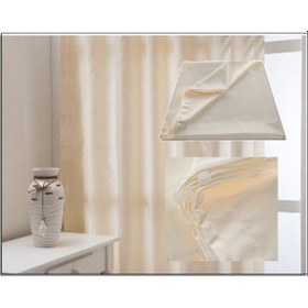 Resim Atlas Saten Lüx Krem Güneşlik Perde -Kaliteyi Ucuza Alın- Krem 