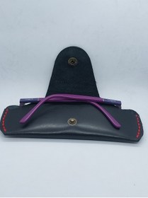 Resim sorte store Hakiki Deri Siyah El Yapımı Kırmızı Kenar Dikişli Kırmızı Çiçek Monteli Kadın Gözlük Kılıfı 