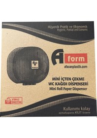 Resim A Form Bta 108 Büyük İçten Çekme Cimri Tuvalet Kağıt Dispenseri Aparatı - Şeffaf Mavi - Plastik 