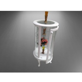 Resim Bengimobilya Gümüşlük Yuvarlak Model 98 Cm Parlak Beyaz Kayın Lükens Aslan Aya (482394165) 