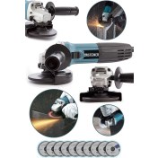 Resim Germany Technology 2400 Watt Profesyonel Avuç Içi Spiral Taşlama Makinesi 125 mm + 10 Disk 