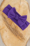 Resim Babygiz El Yapımı Yumuşak Fiyonk Bağlamalı Doğal Pamuklu Penye Bebek Çocuk Kız Bandana Elit Seri 