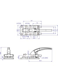 Resim Good Hand GH-40380 Yatay Mandallı Geçişli Kelepçe | 3400 kg Kapasiteli Güçlü Kelepçe 