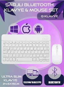Resim DigiMonster Polygold Mini Taşnabilir Pilli Kablosuz Klavey Mouse Seti 