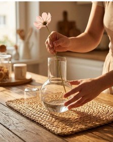 Resim Borosilicat Cam Başucu Sürahisi Bardak Kapaklı Set 03 
