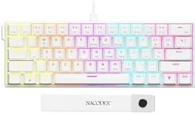 Resim Coverzone 61 Tuş Mekanik Gaming Klavye Kablolu Red Switch Hot-Swap RGB Aydınlatmalı Kompakt 60% Düzen Type-C USB N-Key Rollover Oyuncu Klavyesi Windows Android Uyumlu | AJAZZ NK61 (Beyaz - NK61) 