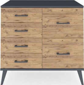 Resim Hyperion Şifonyer 6 Çekmeceli 88x44x80 Aytaşı-antrasit/çam Antrasit/çam 