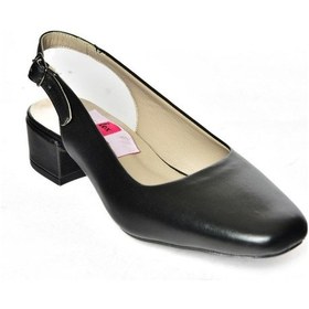 Resim Fox Shoes S908040003 Siyah Hakiki Deri Kalın Topuklu Kadın Ayakkabı Siyah 