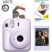 Resim Instax Mini 12 Lila Fotoğraf Makinesi-Çerçeve ve 20'li Mini Film Seti 