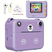 Resim Honeybeeshop Çocuklar İçin Mor Anlık Yazıcı Kamera 5.08cm Ips Ekran Şarj Edilebilir Usb 