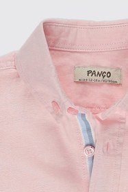 Resim Panço Erkek Bebek Basic Pembe Oxford Gömlek 