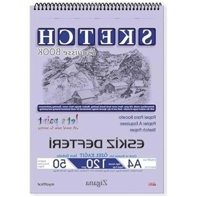 Resim A4 Spiralli Eskiz Defteri, 50 Yaprak, 120 Gr Sanat Çizim Bloknotu 