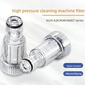 Resim 1 adet KICHI Yüksek Basınçlı Temizleme Makinesi Filtresi - Hızlı Bağlantı, Verimli Filtreleme, Bahçe Hortumları & Araba Yıkama Makineleri için Uygun, Dayanıklı Plastik Standart US/EU Dişli ile 