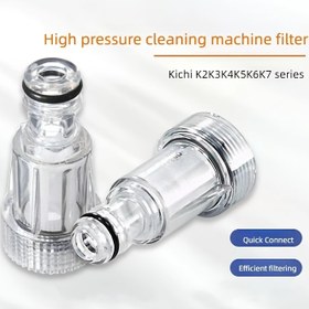 Resim 1 adet KICHI Yüksek Basınçlı Temizleme Makinesi Filtresi - Hızlı Bağlantı, Verimli Filtreleme, Bahçe Hortumları & Araba Yıkama Makineleri için Uygun, Dayanıklı Plastik Standart US/EU Dişli ile 
