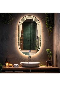 Resim Eloura Günışığı Lazer Kumlamalı Lavabo & Banyo Aynası Dokunmatik Sensörlü 45 X 80 Cm 