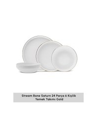Resim Karaca Stream Bone Saturn 24 Parça 6 Kişilik Yemek Takımı Gold 